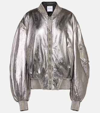 Metallic leather bomber jacket | The Attico