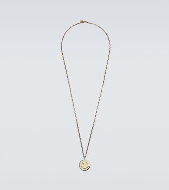 Happy Face 14kt yellow gold charm necklace | Sydney Evan