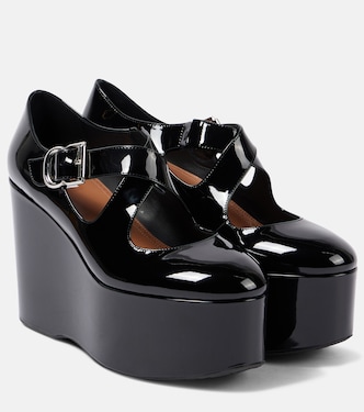 Escarpins compensés Criss Cross en cuir verni | Alaïa