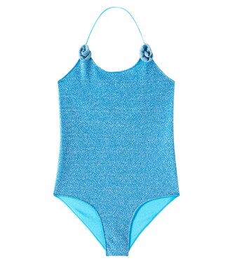 Lumière floral-appliqué lamé swimsuit | Oséree Kids
