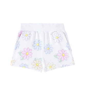 Floral cotton-blend jersey shorts | Monnalisa
