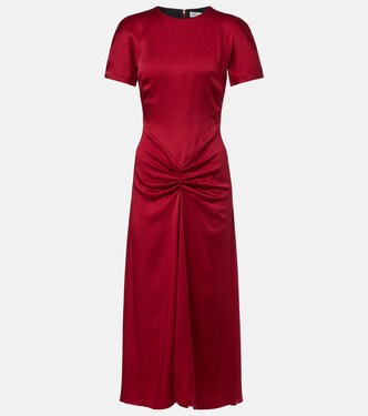Gathered satin midi dress | Victoria Beckham