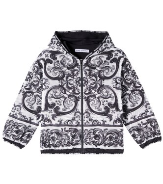 Majolica hooded zip-up jacket | Dolce&Gabbana Kids