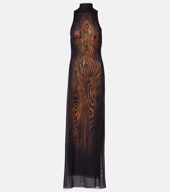 Robe longue Wood imprimée | Jean Paul Gaultier