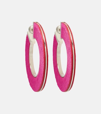 Leather-trimmed earrings | Alaïa