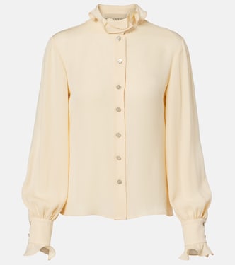 Ruffled silk georgette blouse | Valentino