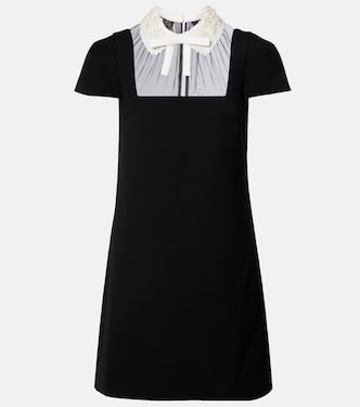 Bow-detail crêpe minidress | Self-Portrait