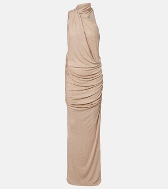 Draped one-shoulder jersey maxi dress | Entire Studios
