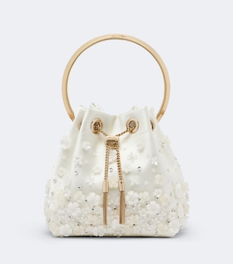 Verzierte Bucket Bag Bon Bon aus Satin | Jimmy Choo