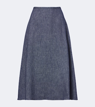 Midirock aus Leinen, Wolle, Seide und Kaschmir | Carolina Herrera