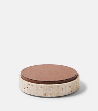 Giza Small marble and leather box | Giobagnara