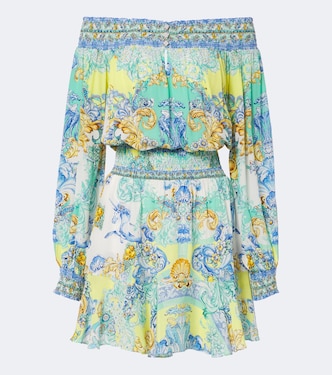 Robe en soie à imprimé et ornements | Camilla