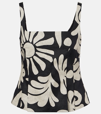 Rami printed linen top | Cala de la Cruz