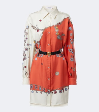 Printed silk twill shirt dress | Versace