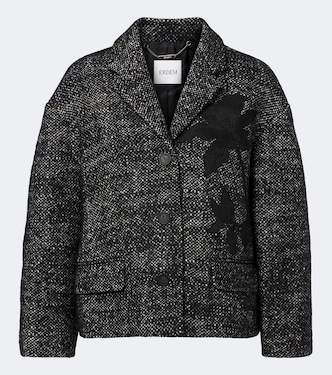 Cropped embroidered wool-blend jacket | Erdem