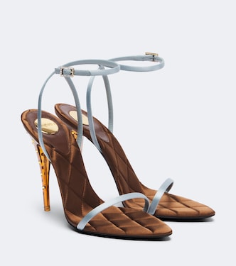Ivresse embellished quilted satin sandals | Saint Laurent