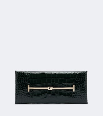 Arc croc-effect patent leather clutch | Tom Ford