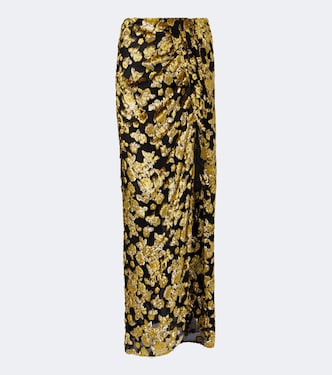 Embellished jacquard velvet maxi skirt | Balmain
