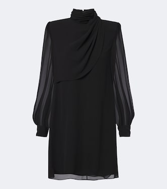 Draped silk georgette minidress | Valentino
