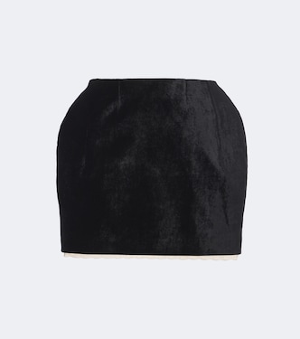 Crochet-trimmed velvet miniskirt | Magda Butrym