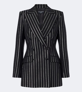 Striped double-breasted wool-blend blazer | Dolce&Gabbana