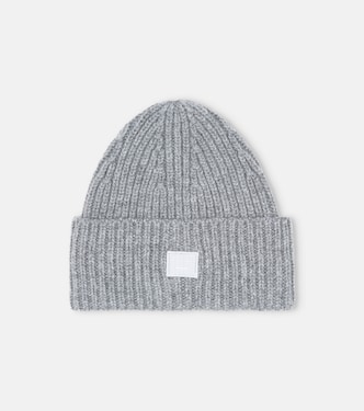 Face ribbed-knit wool beanie | Acne Studios Kids