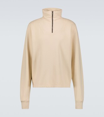 Cotton jersey half-zip sweatshirt | Les Tien