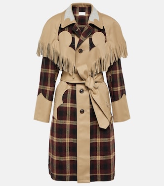 Fringed checked trench coat | Maison Margiela