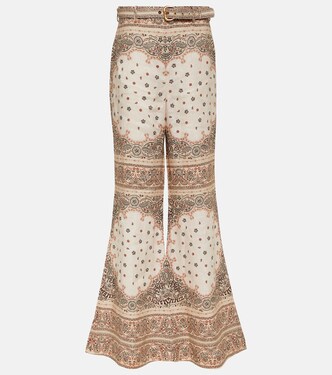 Pantalon ample à taille haute en lin | Zimmermann