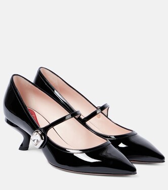 Virgule Babies patent leather Mary Jane pumps | Roger Vivier