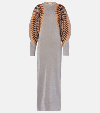 Lamé jacquard maxi dress | Rabanne