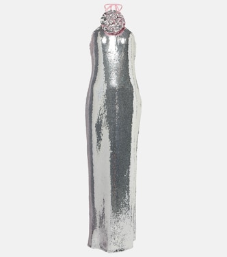 Robe longue à sequins et fleurs | Rodarte