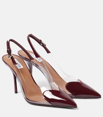 Le Cœur 90 leather and PU slingback pumps | Alaïa