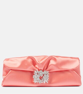 Efflorescence embellished satin clutch | Roger Vivier