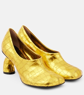 Pumps 75 aus Metallic-Leder | Dries Van Noten