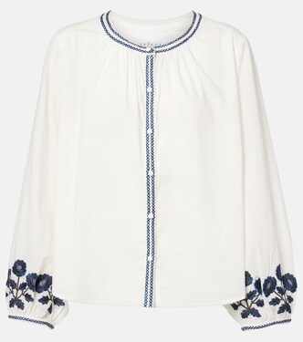 بلوزة من القطن بتطريز Rahwa | Velvet