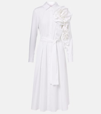 Floral-appliqué poplin shirtdress | Carolina Herrera