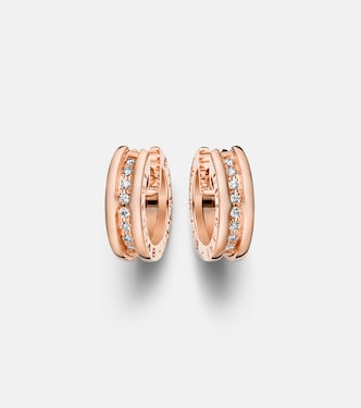 B.zero1 18kt rose gold earrings with diamonds | Bvlgari