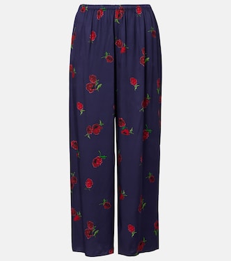 Mindy printed twill wide-leg pants | Khaite