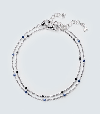 Set of 2 sterling silver and enamel chain bracelets | Mateo
