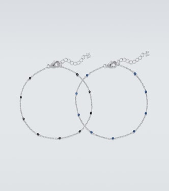Set of 2 sterling silver and enamel chain bracelets | Mateo