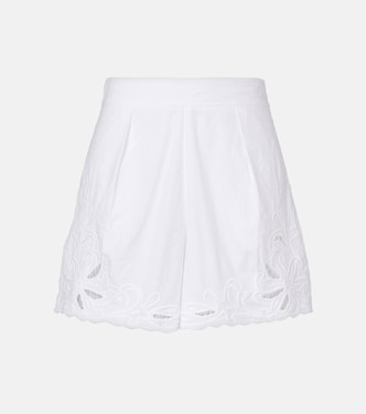 Embroidered cotton poplin shorts | Juliet Dunn