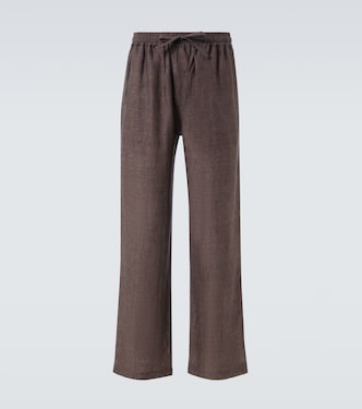 Linen wide-leg pants | Saman Amel