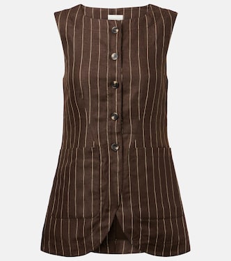 Emma pinstripe linen top | Posse