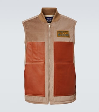 Leather-trimmed cotton and wool vest | Junya Watanabe