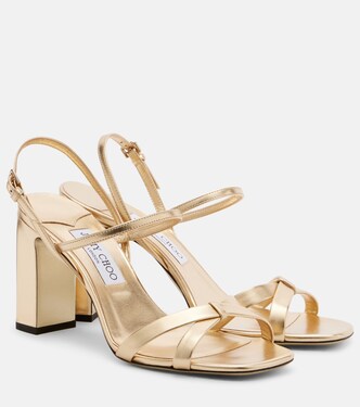 Elsy metallic leather slingback sandals | Jimmy Choo