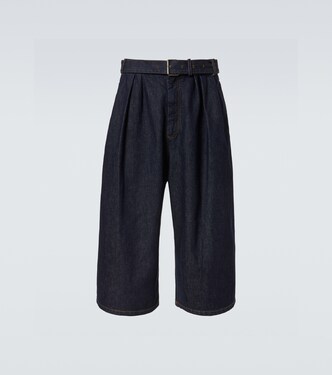 Belted denim Bermuda shorts | Dries Van Noten