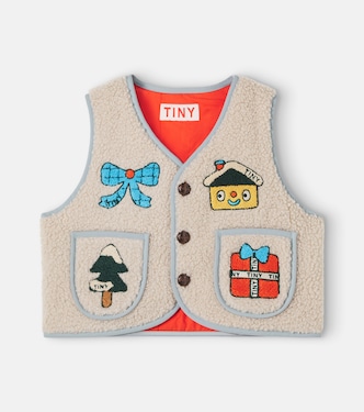 Embroidered padded teddy vest | Tinycottons