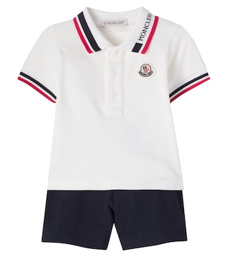 Baby cotton-blend polo shirt and shorts set | Moncler Enfant