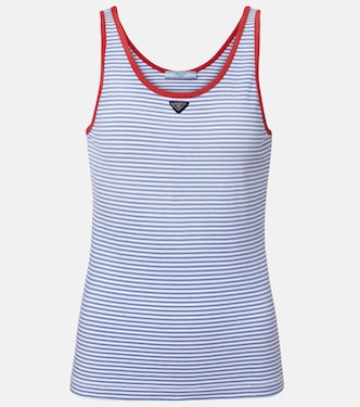 Striped cotton jersey tank top | Prada